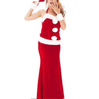 【サンタドレス】4点セット・サンタセットアップドレス赤　ハロウィン